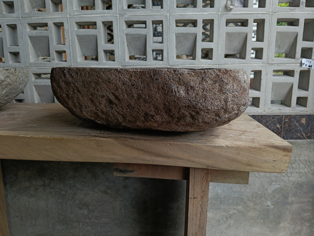 Right side of 6871-6349 handcrafted stone basin
