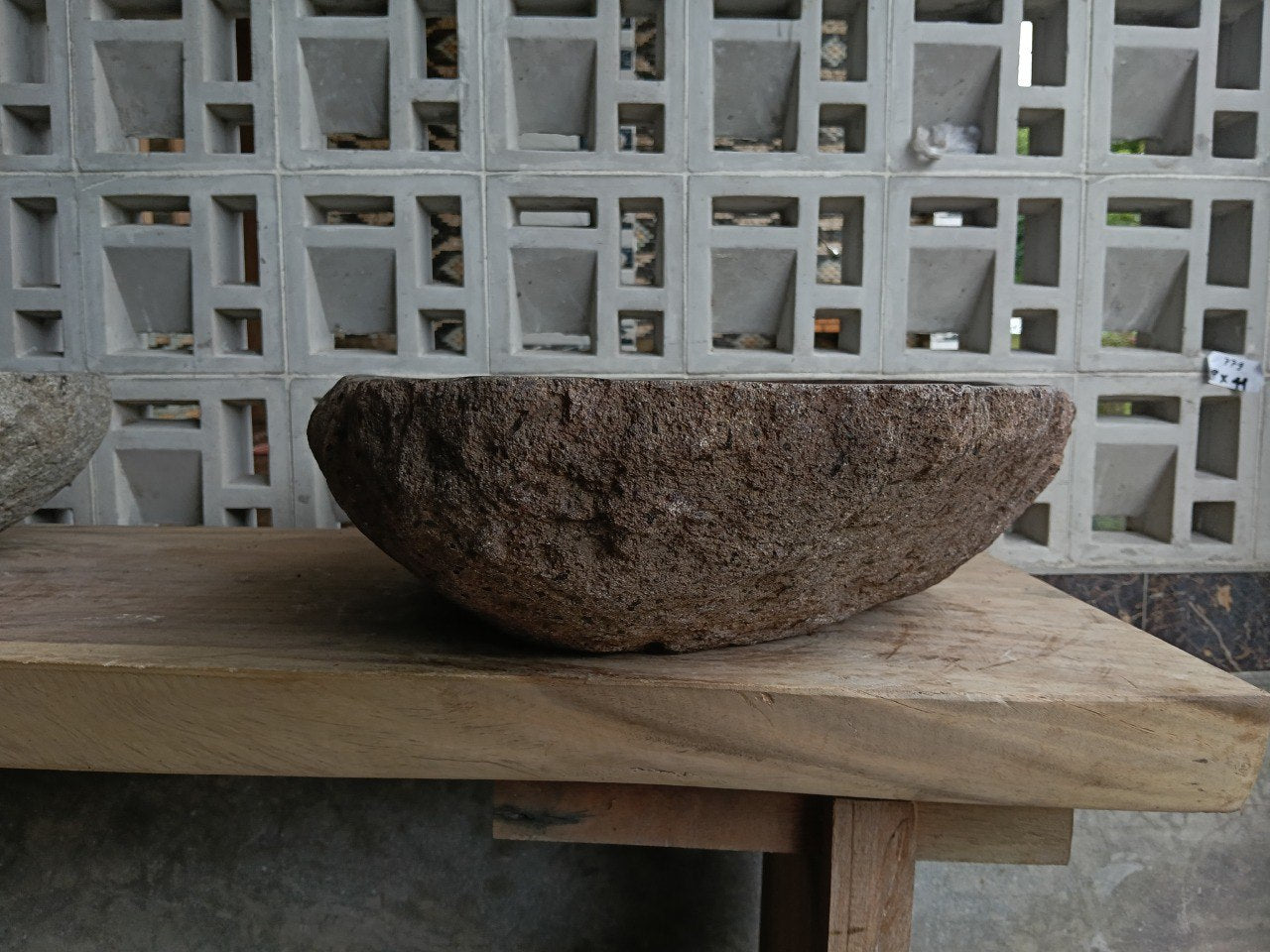 Left side of 6871-6349 organic river stone sink