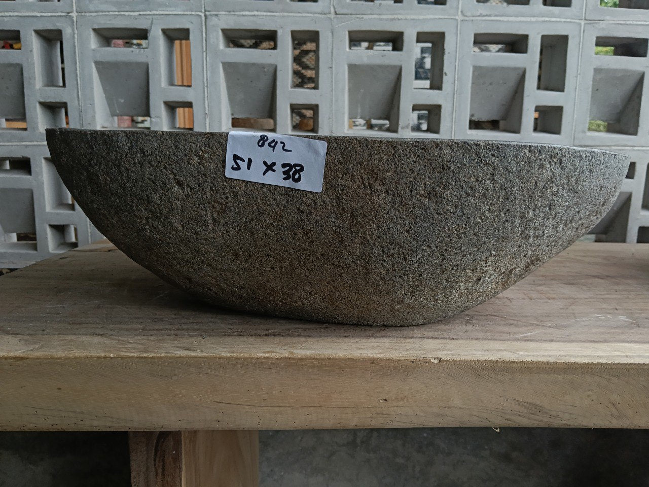 Left side of 6842-5138 organic river stone sink