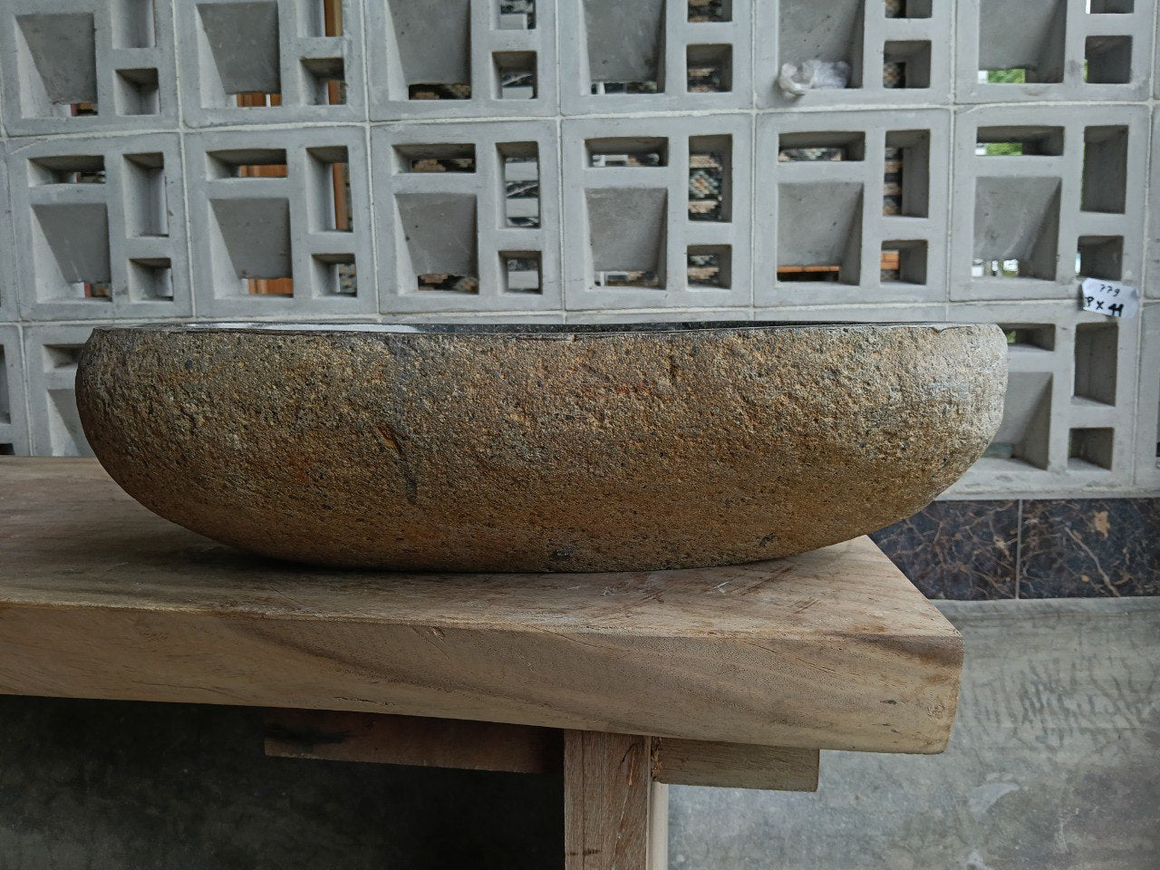 Right side of 6810-5133 handcrafted stone basin