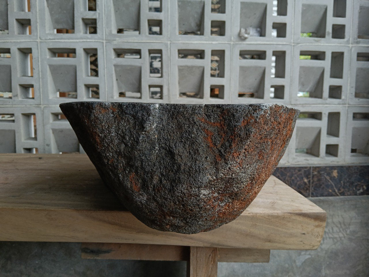 Right side of 6775-5736 handcrafted stone basin