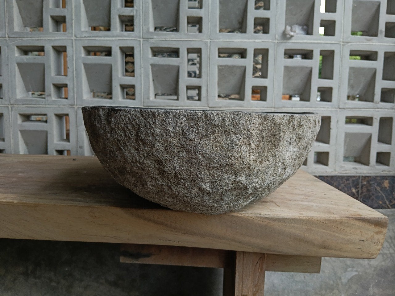 Left side of 6771-6039 organic river stone sink