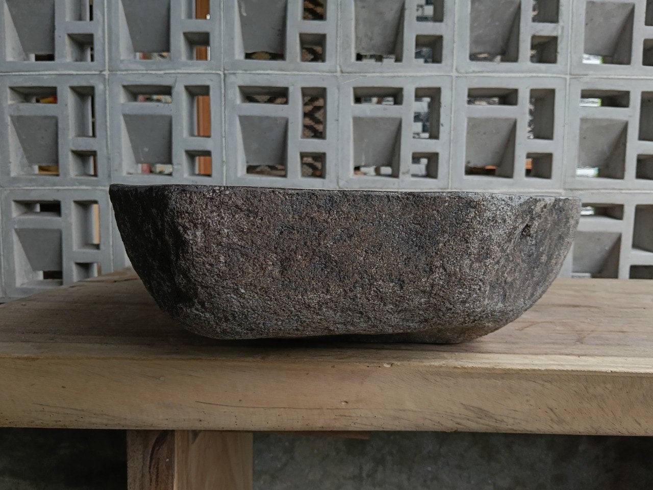 Right side of 6770-5640 handcrafted stone basin