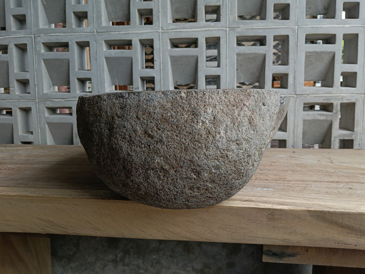 Left side of 6745-6237 organic river stone sink