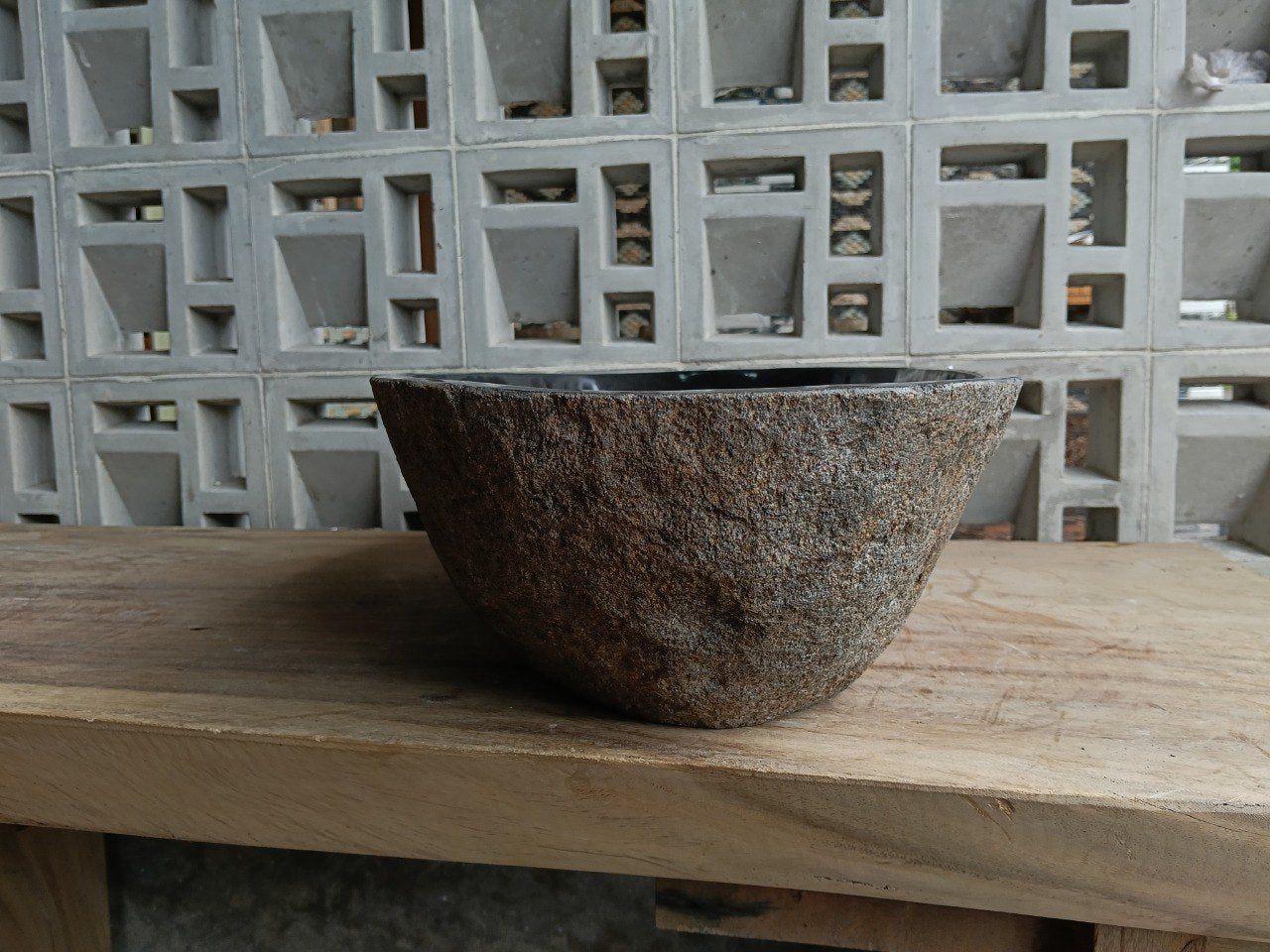 Right side of 6739-6135 handcrafted stone basin