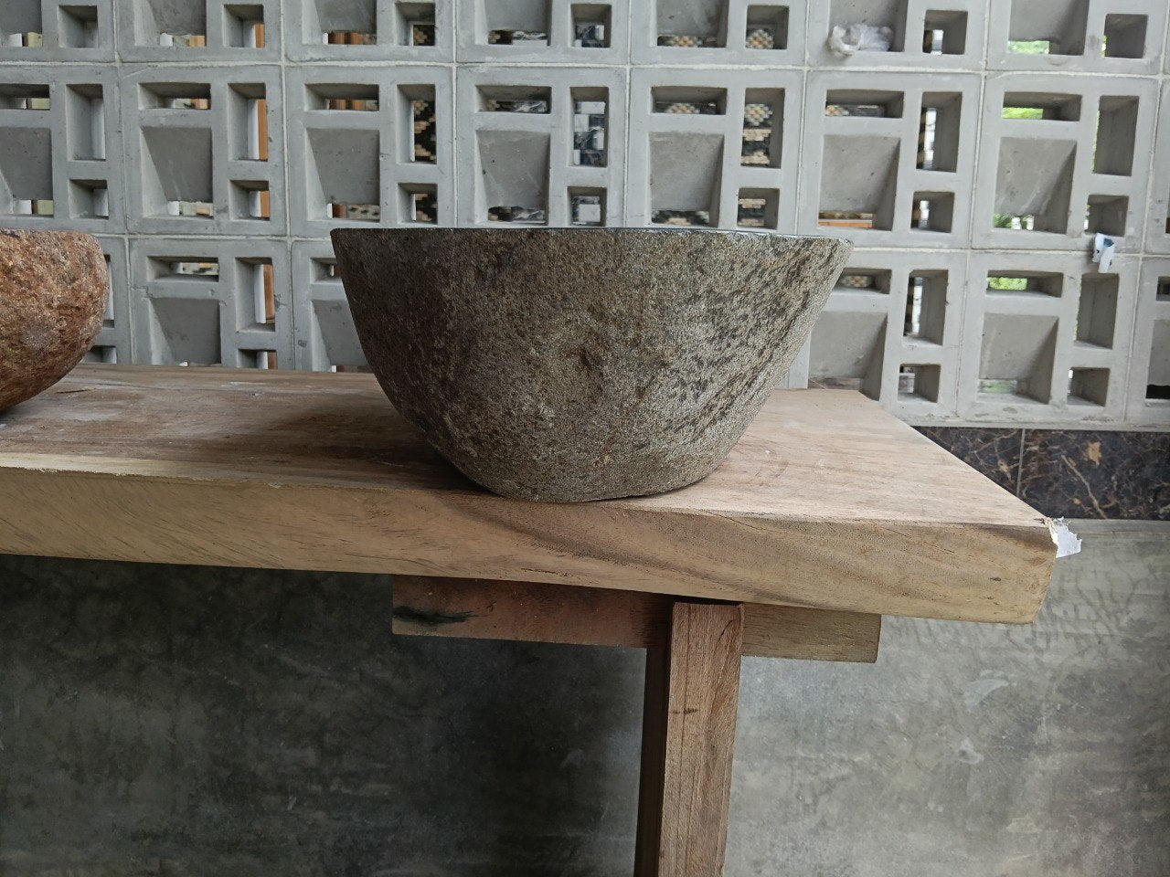 Right side of 6909-5434 handcrafted stone basin