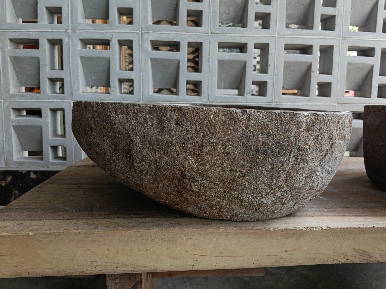 Right side of 6911-5342 handcrafted stone basin