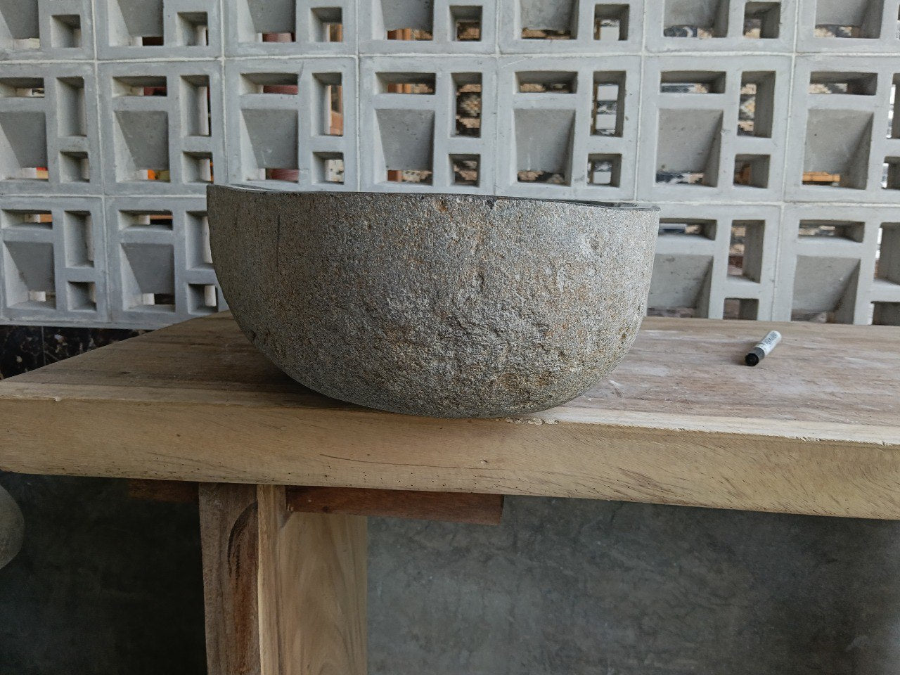 Right side of 6921-6137 handcrafted stone basin