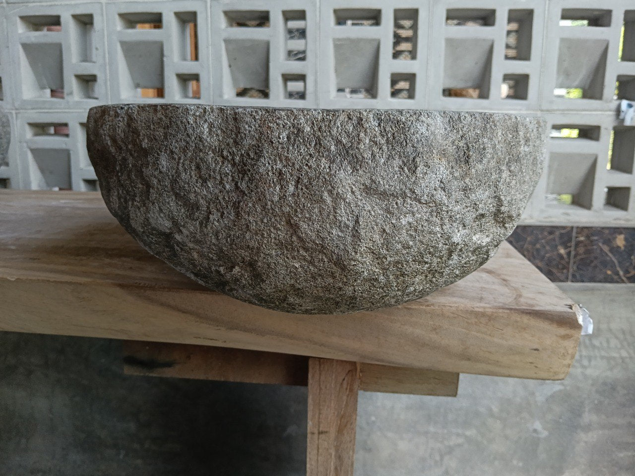 Right side of 6923-5940 handcrafted stone basin