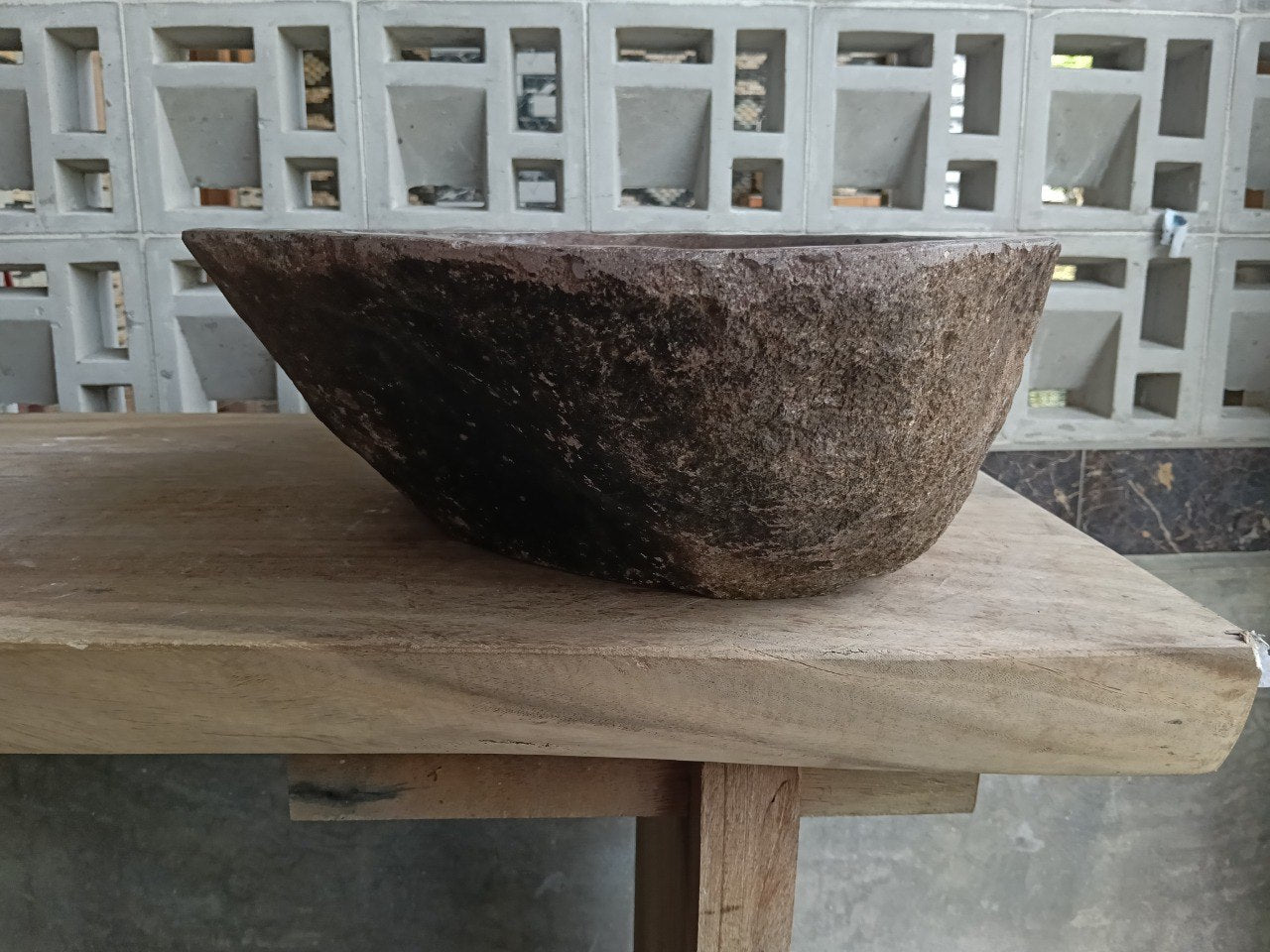 Right side of 6935-5839 handcrafted stone basin