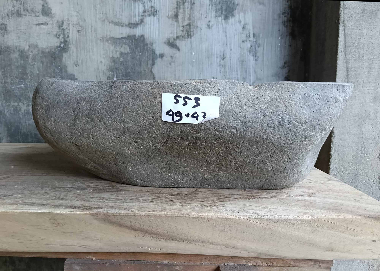 Back of stone basin showing irregular natural shape – 6553-4943