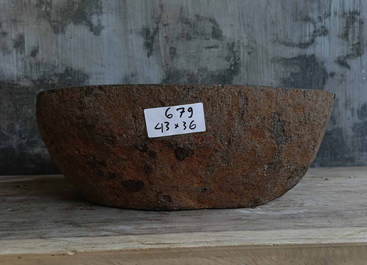 River Stone Sink | 6679-4336 | 17″×14″ Irregular Dark Brown Polished