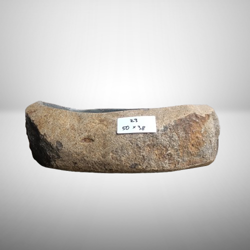 Natural River Stone Sink 6023-5038 (6023-2015) - Handcrafted Stone Vessel for Bathroom