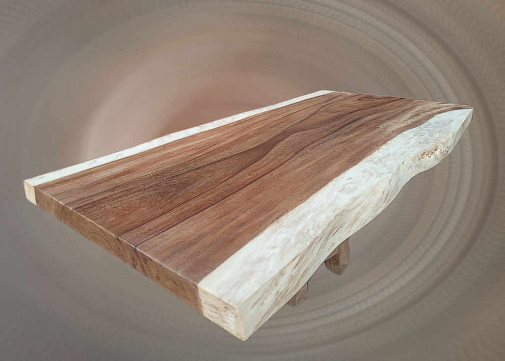 Bottom view of suar wood slab showing live edge – SKU ST1004
