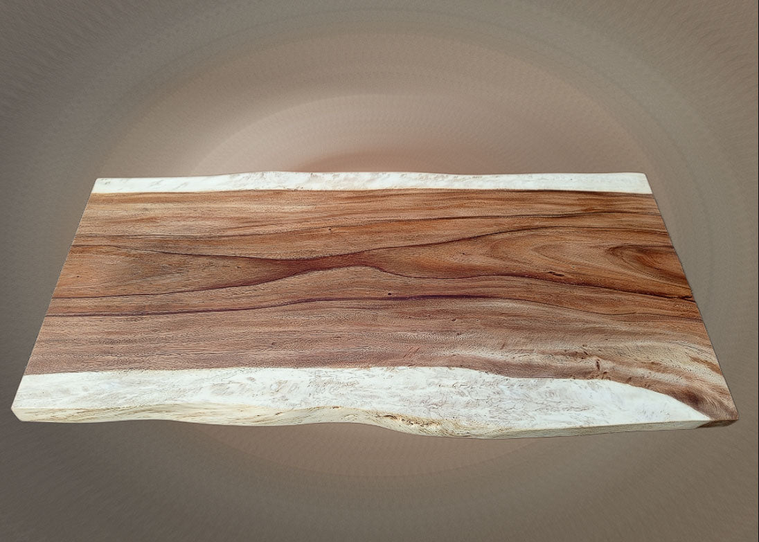 Top view of premium suar wood slab with OSMO oil finish – SKU ST1004
