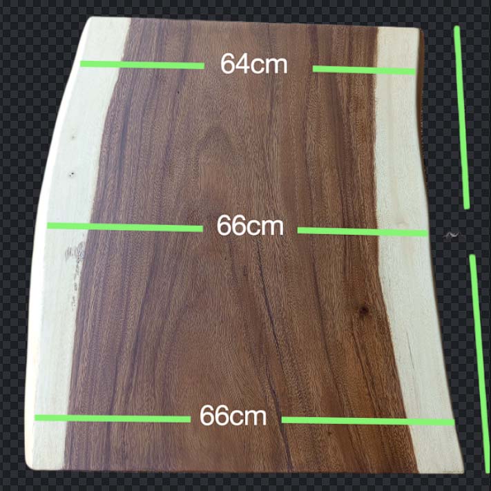 Front view of live edge suar wood slab, warm tones – SKU ST1005
