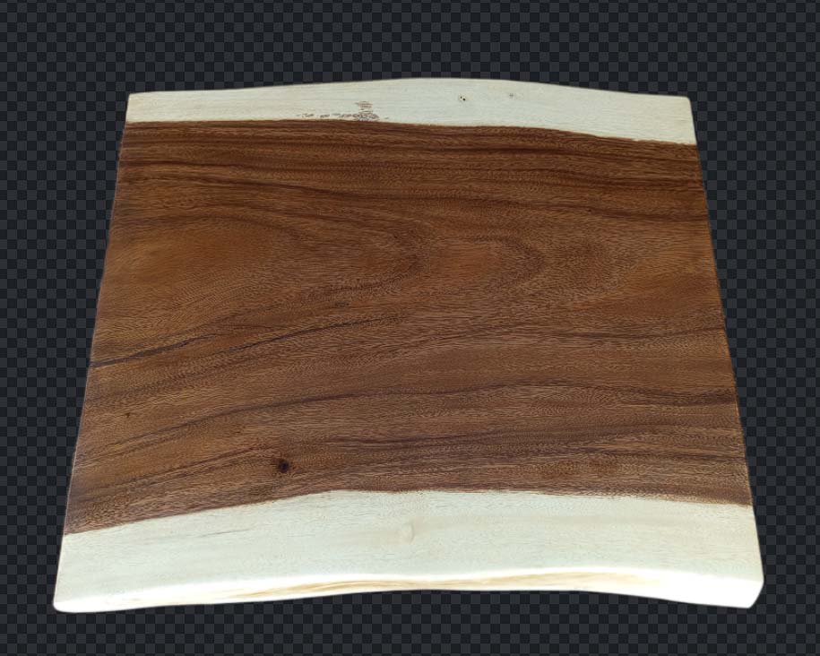 Top view of premium suar wood slab with clear lacquer finish – SKU ST1005
