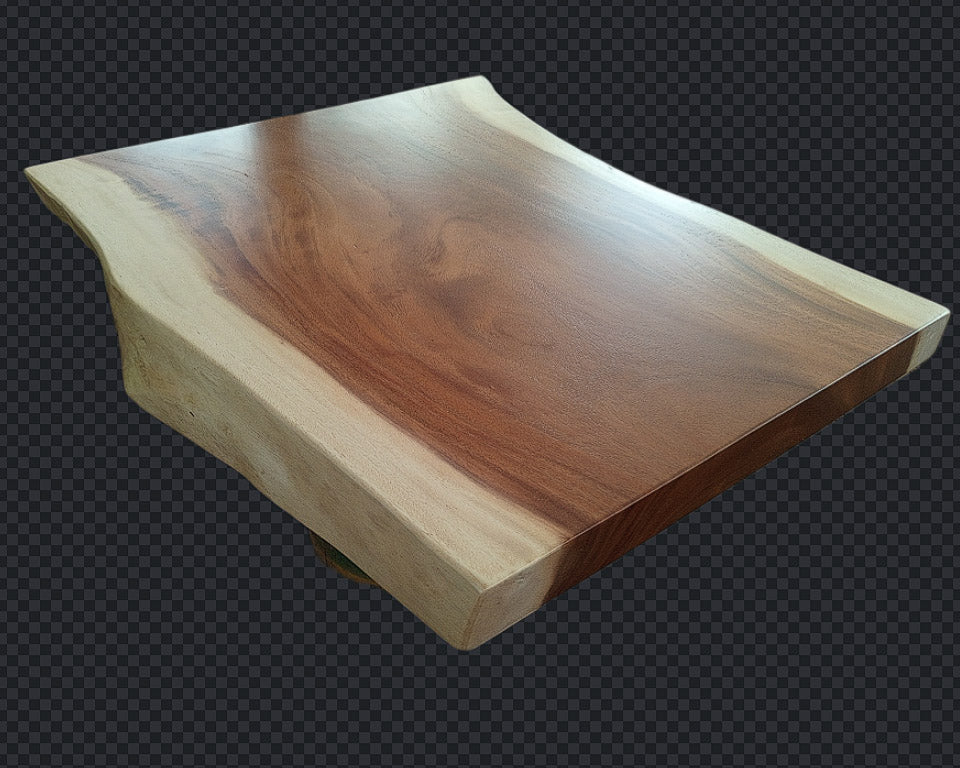Bottom view of suar wood slab showing live edge – SKU ST1006
