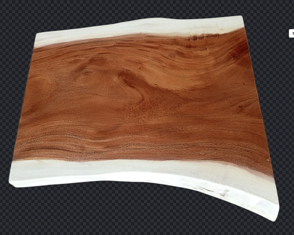 Top view of premium suar wood slab with clear lacquer finish – SKU ST1006
