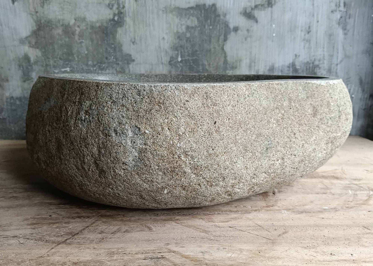 River Stone Sink | 6125-4334 | 17″×13″ Triangular Green-Gray Natural Rough Edge