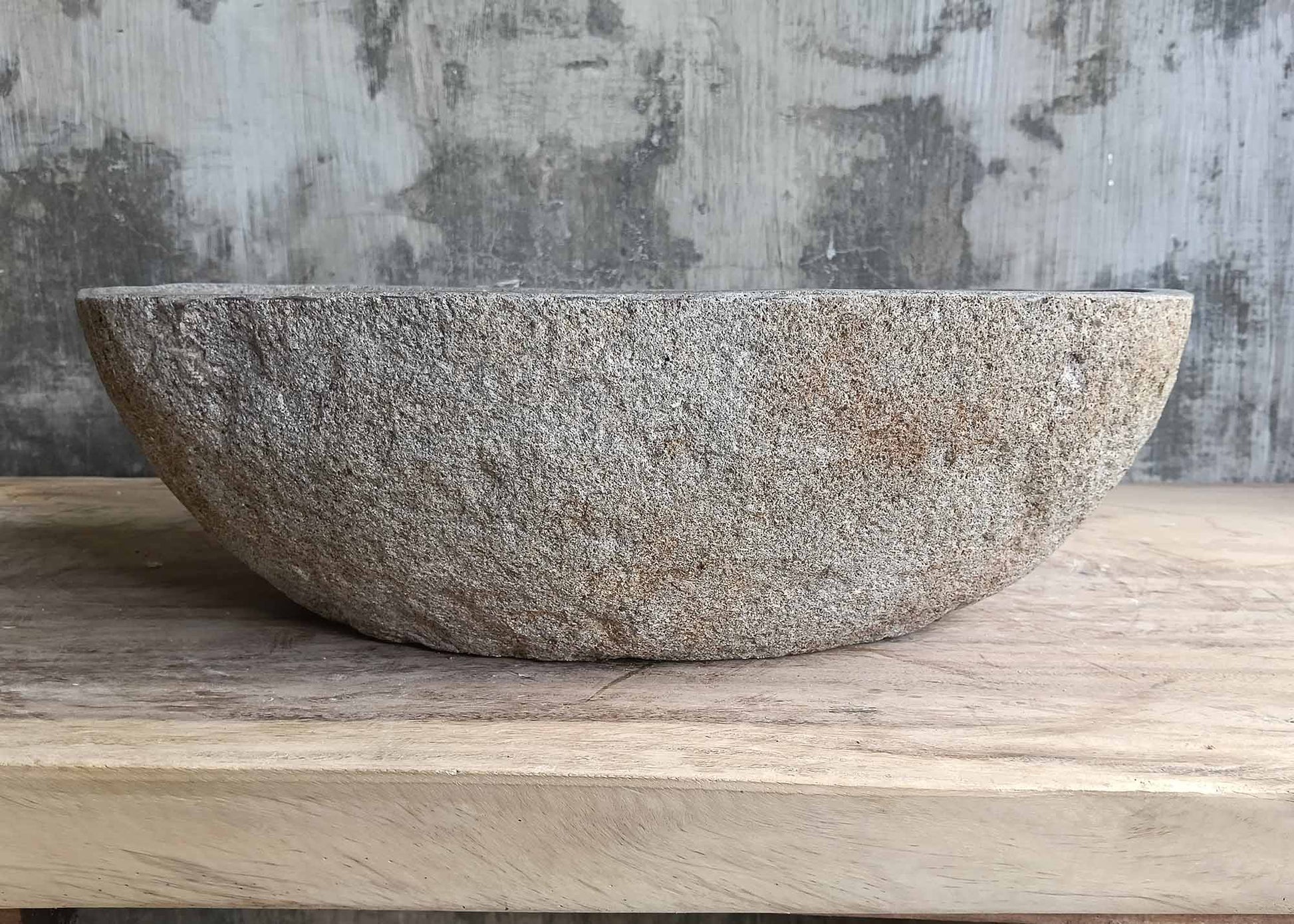 Back side of sink 6137-4831 with natural raw stone texture
