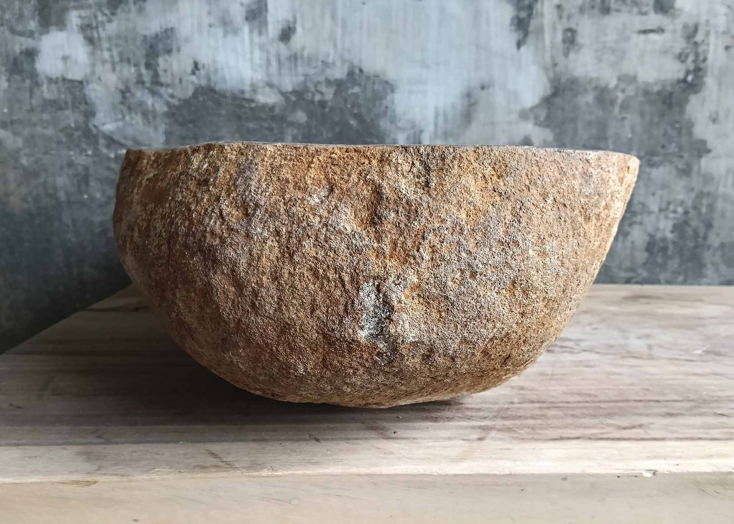Right side of sink SKU 6170-5437 with organic triangular profile and rich stone coloring
