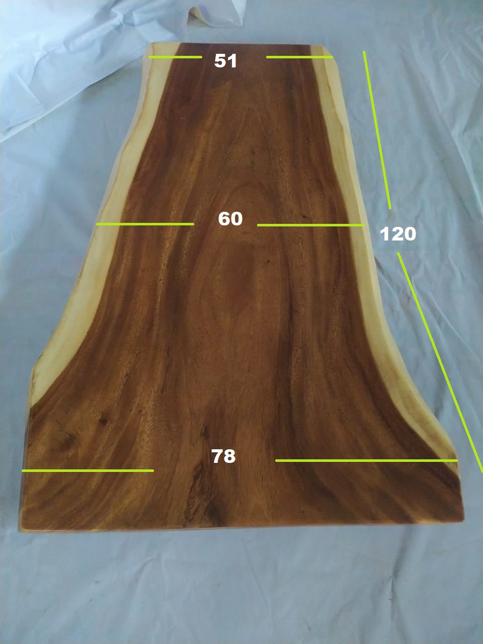 Suar Wood Countertop | 0001-786051 | 47″ Live Edge Solid Wood Slab