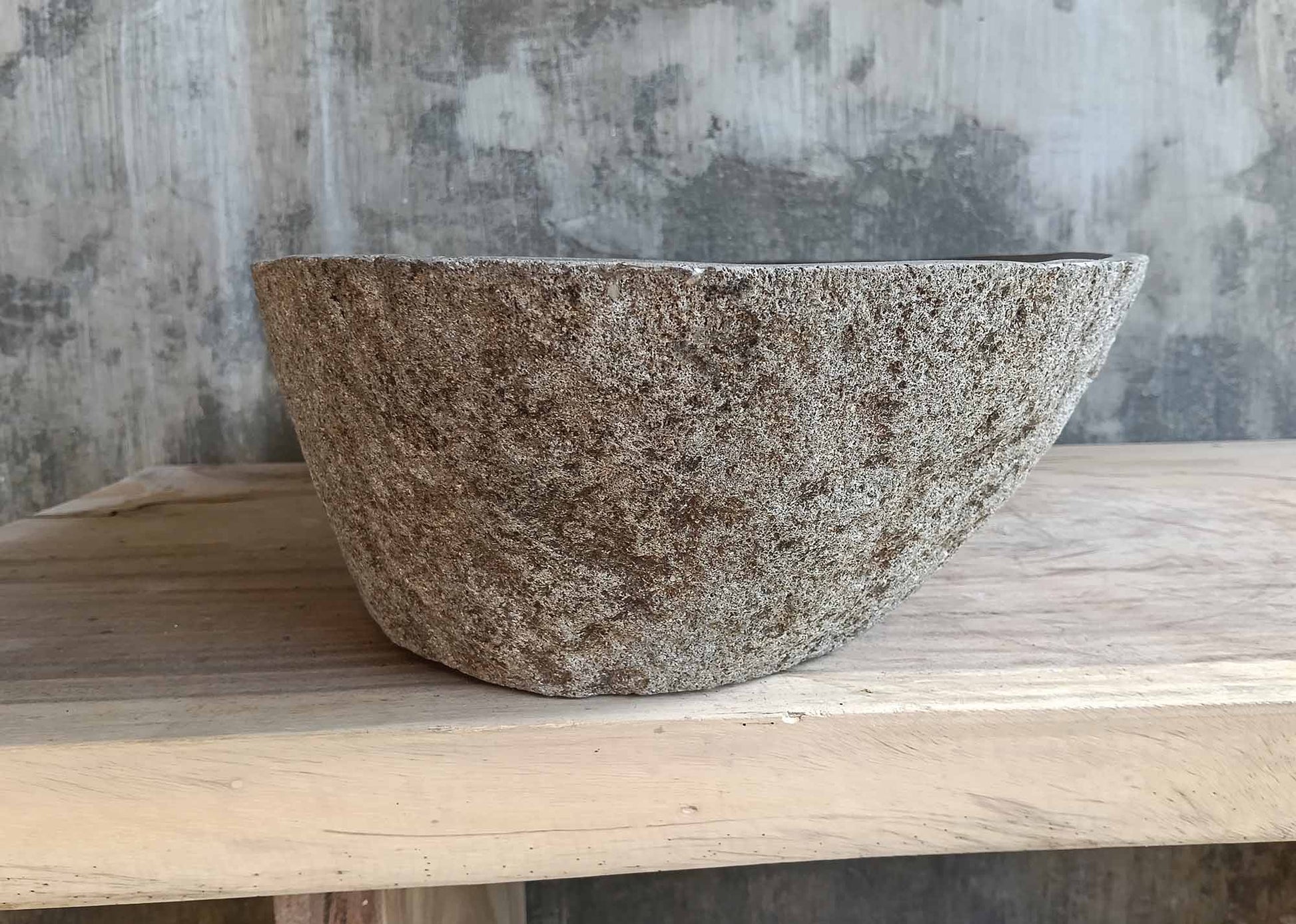 Right side of river sink SKU 6218-5634 with clean slope and stone texture details
