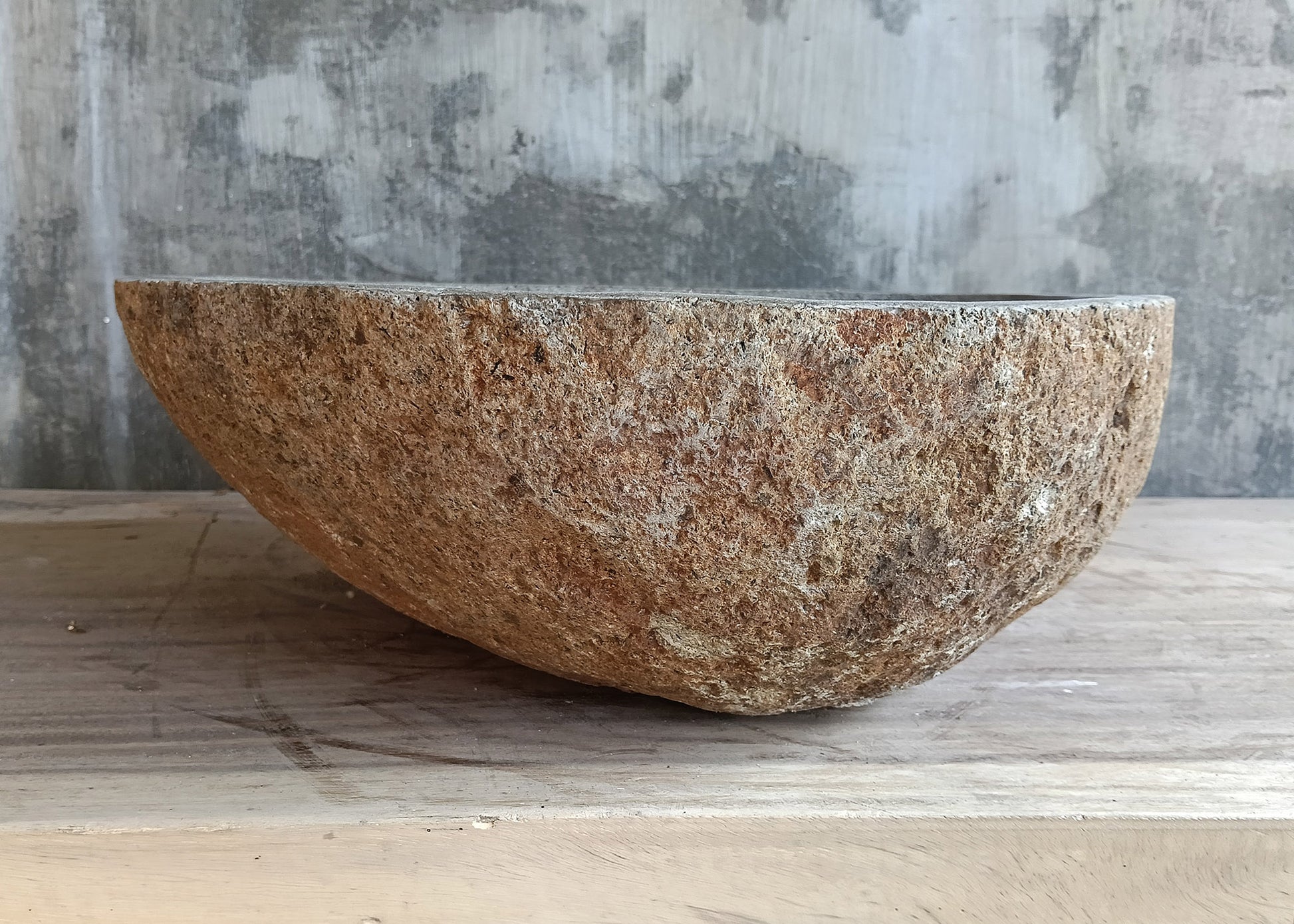 Right side view of 18×16 inch sink showing gray interior and warm-toned exterior

