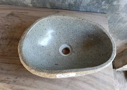 Top view of 6367 sink with polished grey inner basin and standard drain

