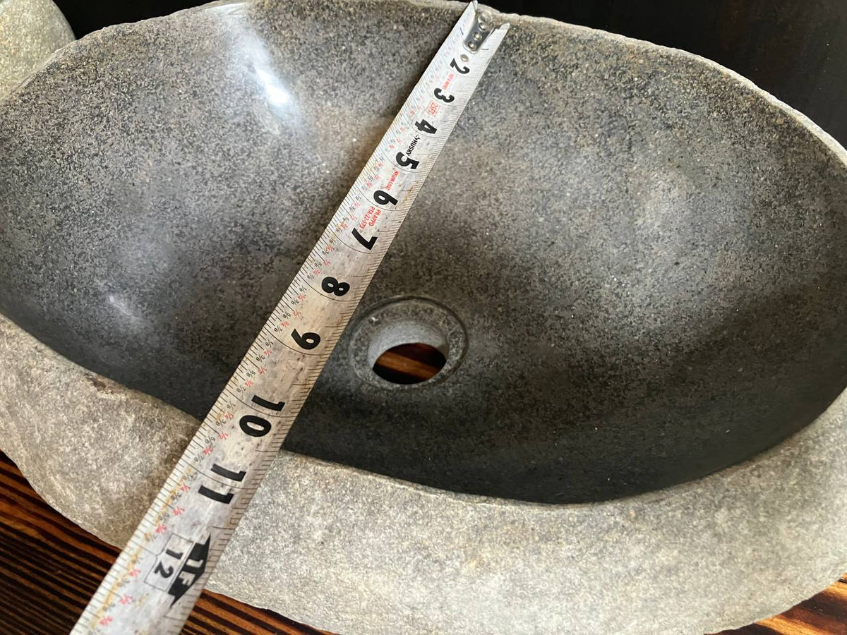 Natural River Stone Vessel Sink – 18″ × 13″ × 6.5″ – RSS-038