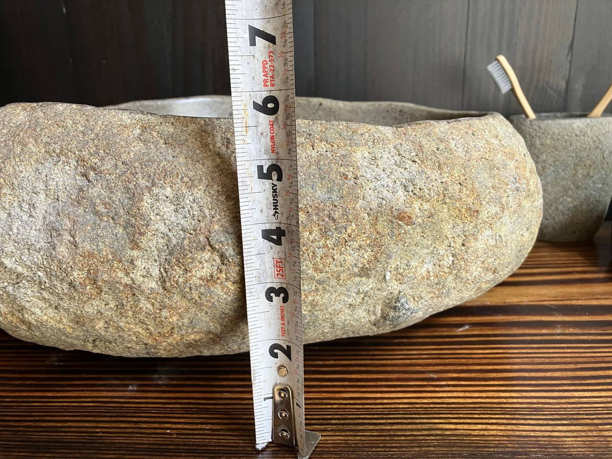 Height measurement of 6 inch stone vessel sink RSS-040