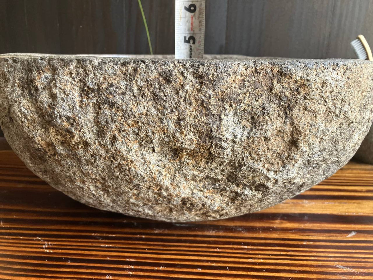 Natural River Stone Vessel Sink – 13.5″ × 11.5″ × 5.75″ – RSS-045