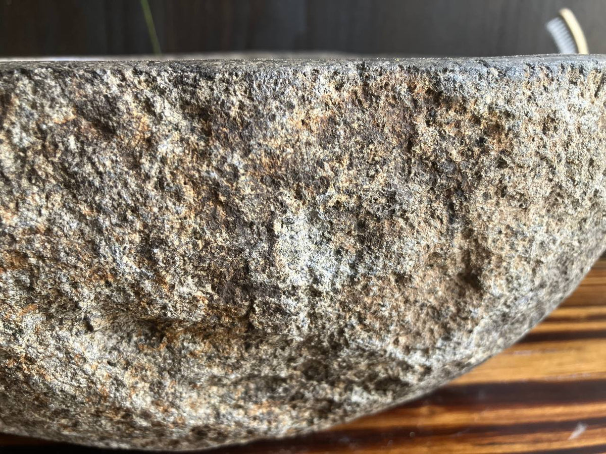 Natural River Stone Vessel Sink – 13.5″ × 11.5″ × 5.75″ – RSS-045