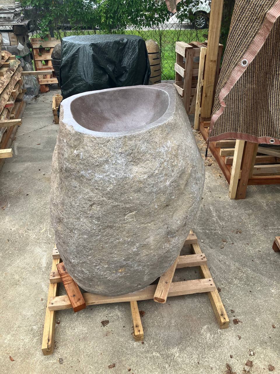 River Stone Pedestal Sink RSP001 (in stock)