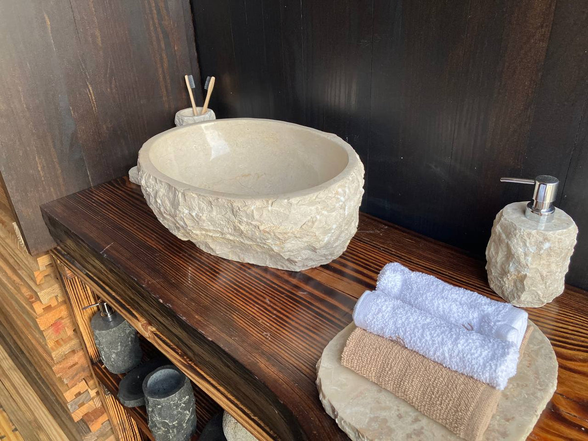 Marble stone sink MSS009 rugged natural exterior texture