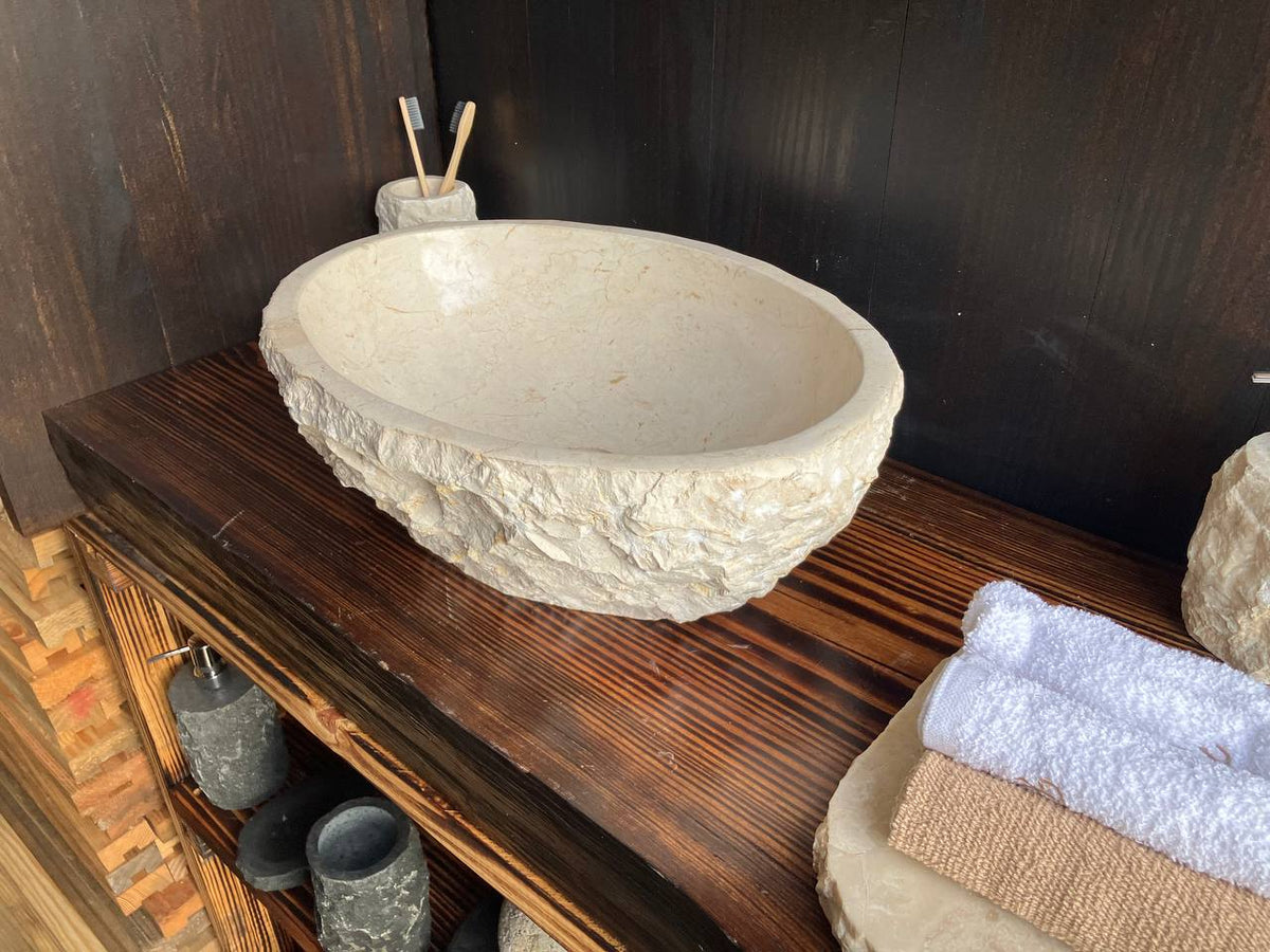Marble stone sink MSS002 rugged natural exterior texture