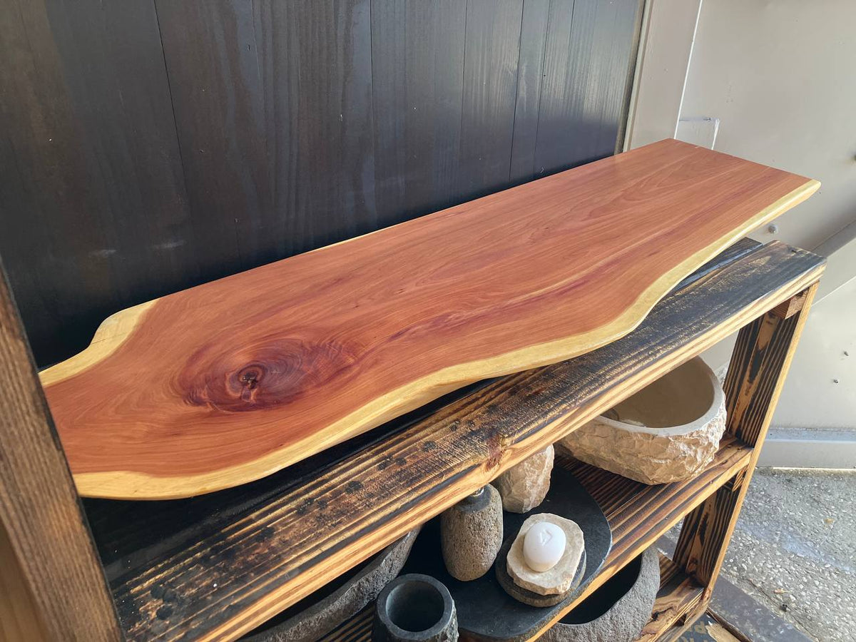 Live Edge Vanity Top LEVT-002 – Cedar – 48.25″ × 14.5–16″