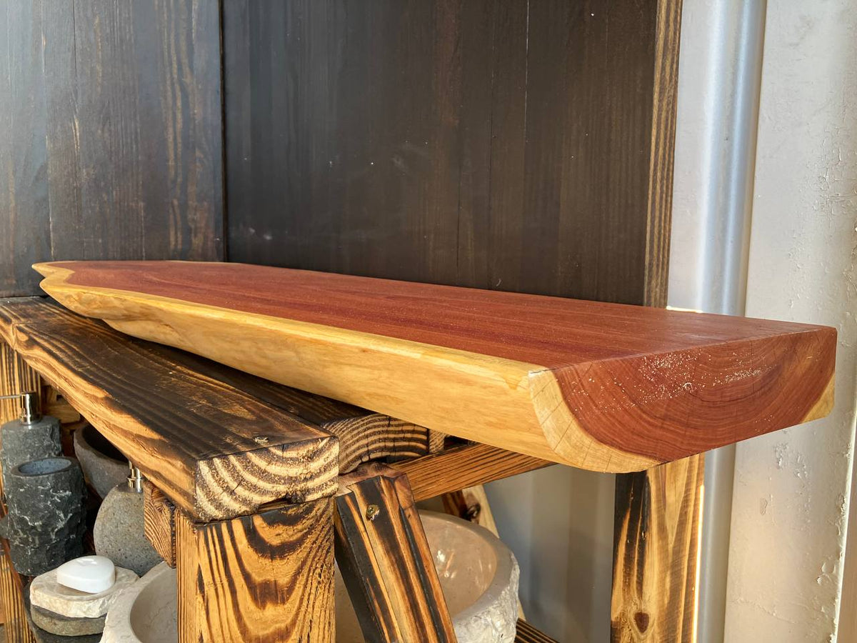 Live Edge Vanity Top LEVT-002 – Cedar – 48.25″ × 14.5–16″