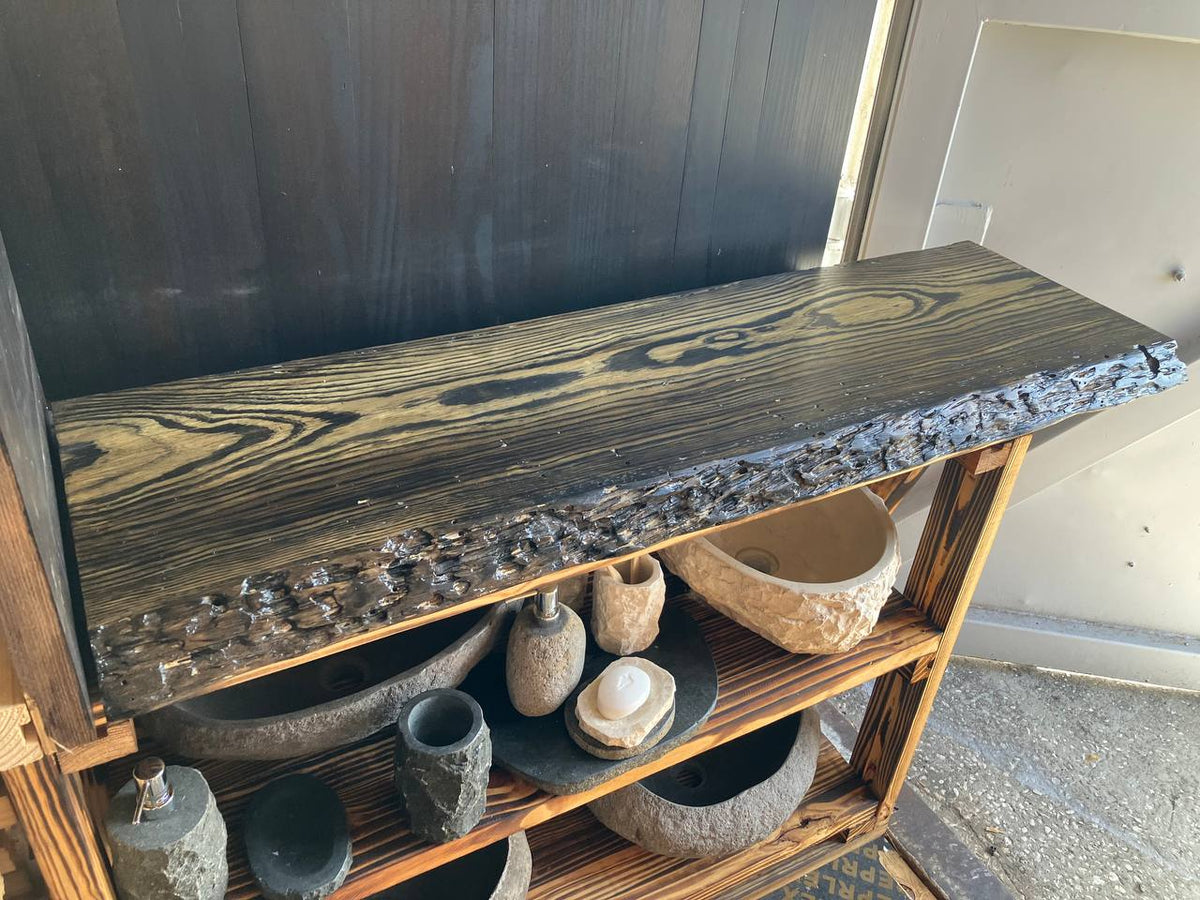 Live Edge Vanity Top LEVT-005 – Charred Pine – 14″ × 51.75″