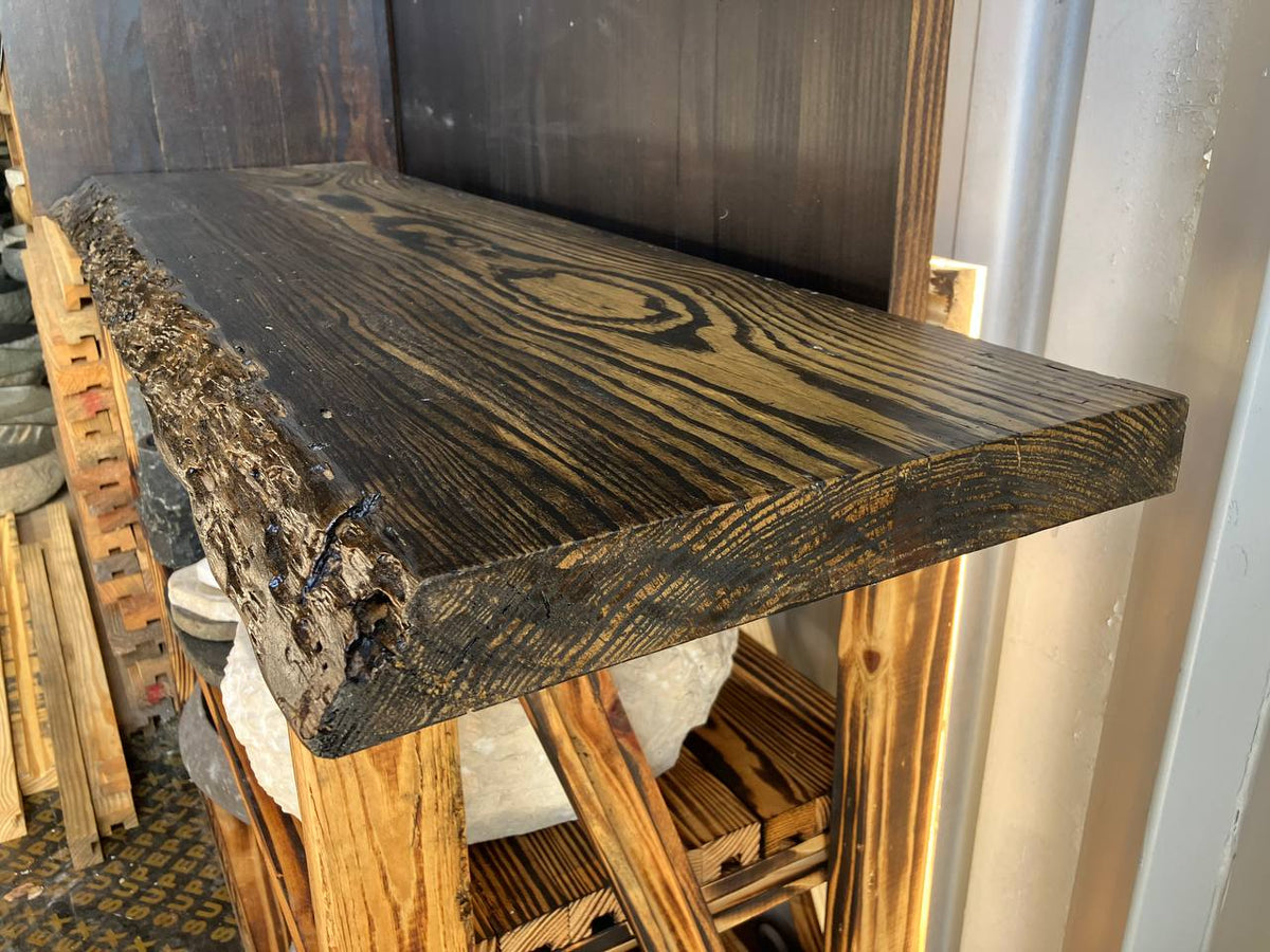 Live Edge Vanity Top LEVT-005 – Charred Pine – 14″ × 51.75″