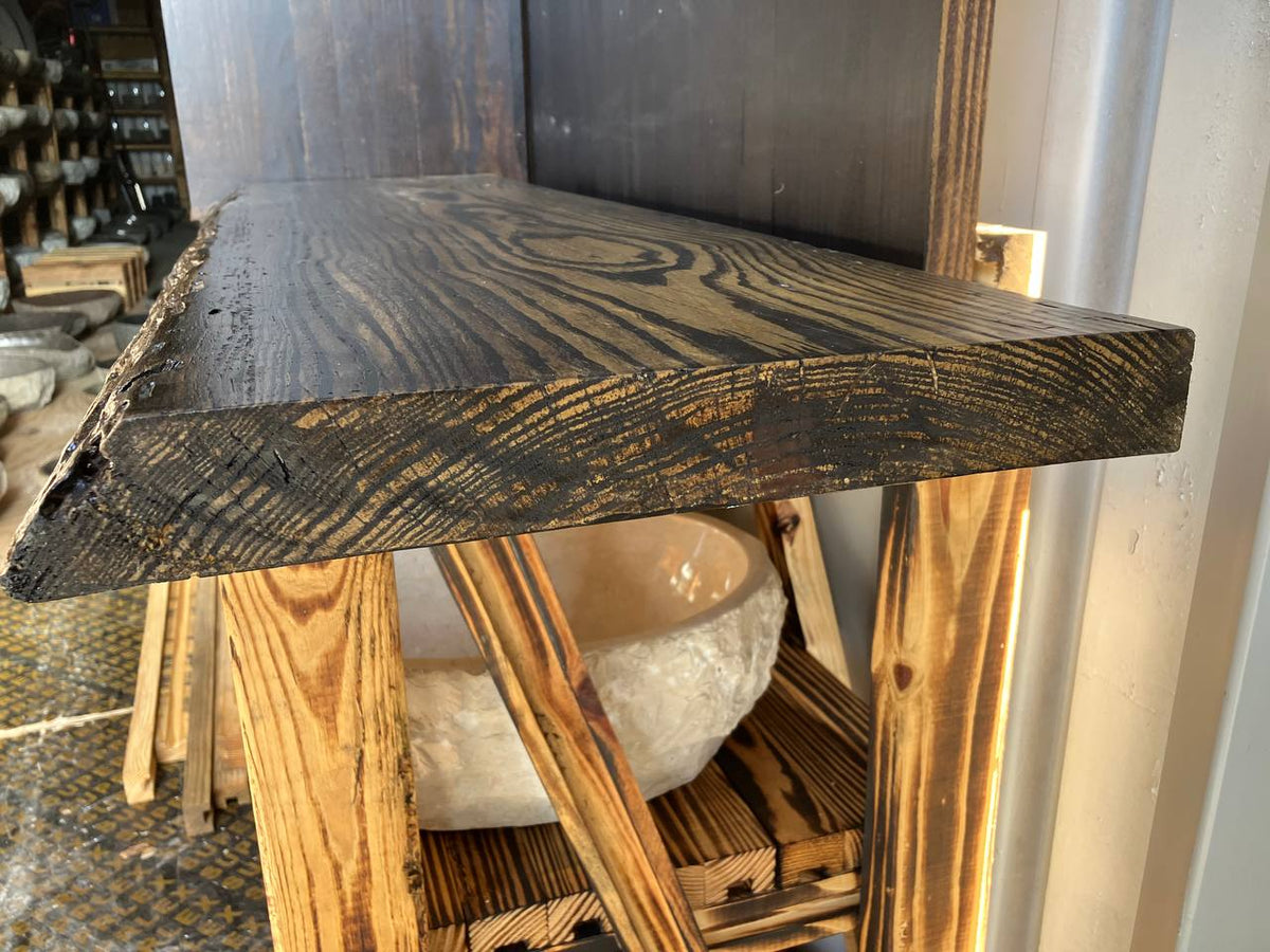 Live Edge Vanity Top LEVT-005 – Charred Pine – 14″ × 51.75″