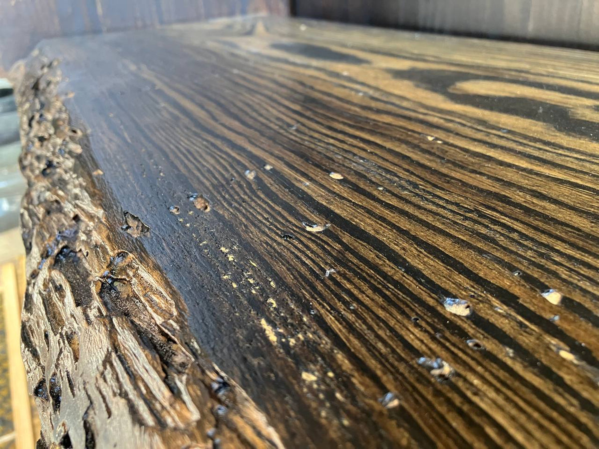 Live Edge Vanity Top LEVT-005 – Charred Pine – 14″ × 51.75″