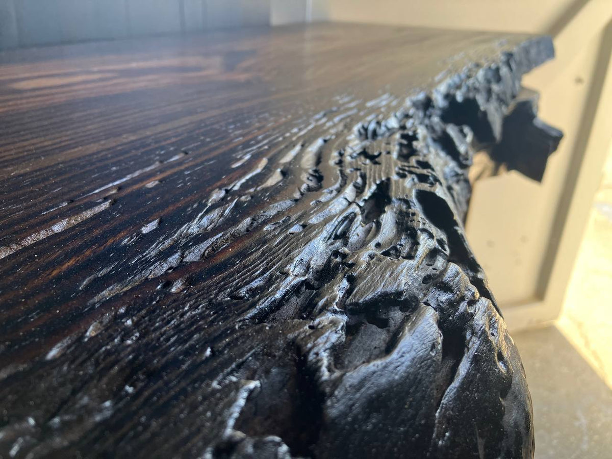 Live Edge Vanity Top LEVT-006 | Charred Pine | 53.5" × 17" × 1 7/8"