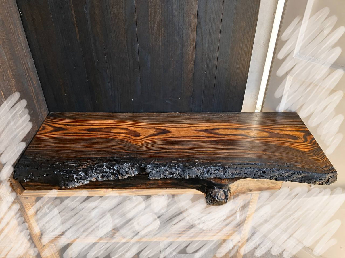 Live Edge Vanity Top LEVT-006 | Charred Pine | 53.5" × 17" × 1 7/8"