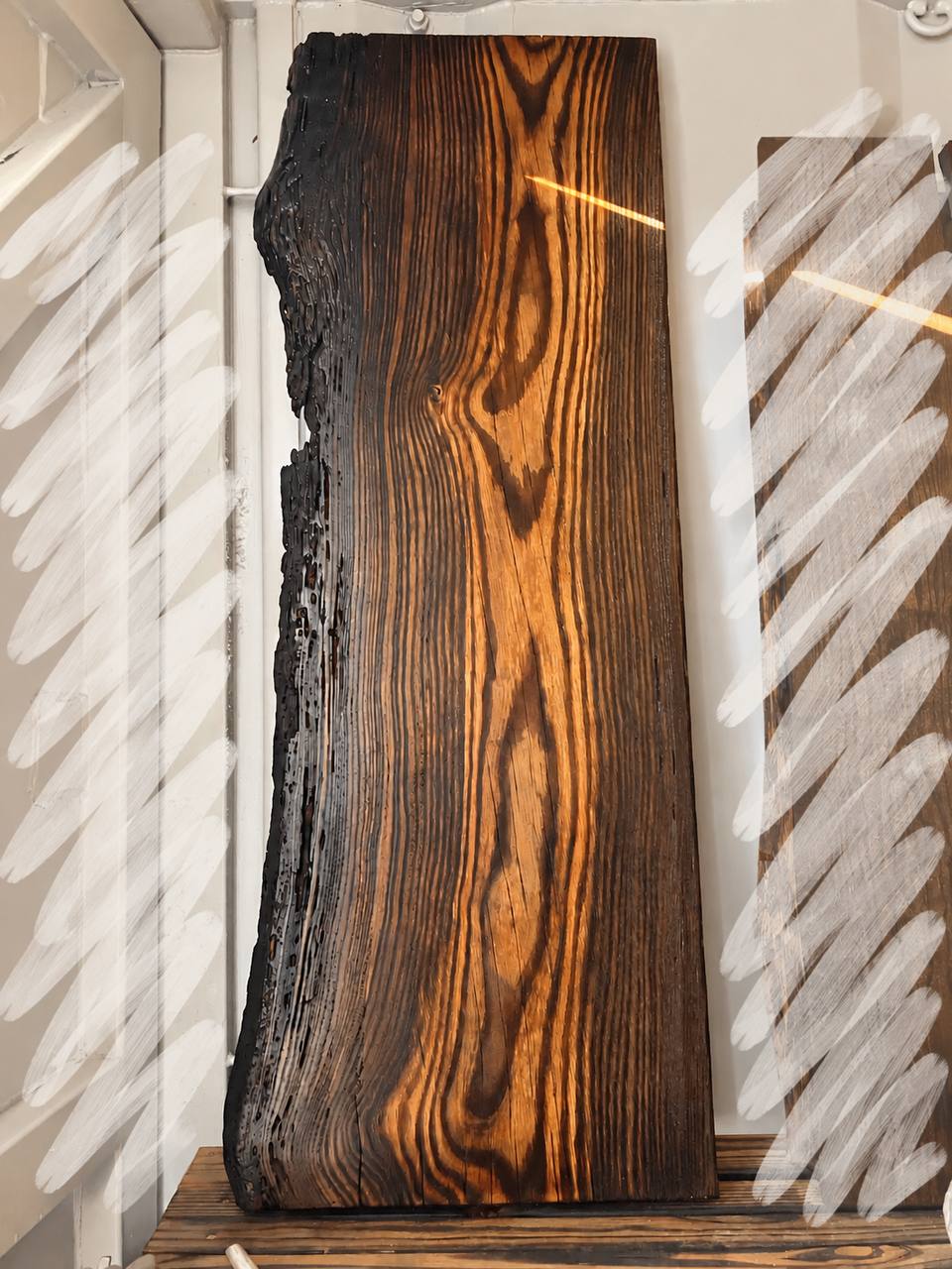 Live Edge Vanity Top LEVT-006 | Charred Pine | 53.5" × 17" × 1 7/8"