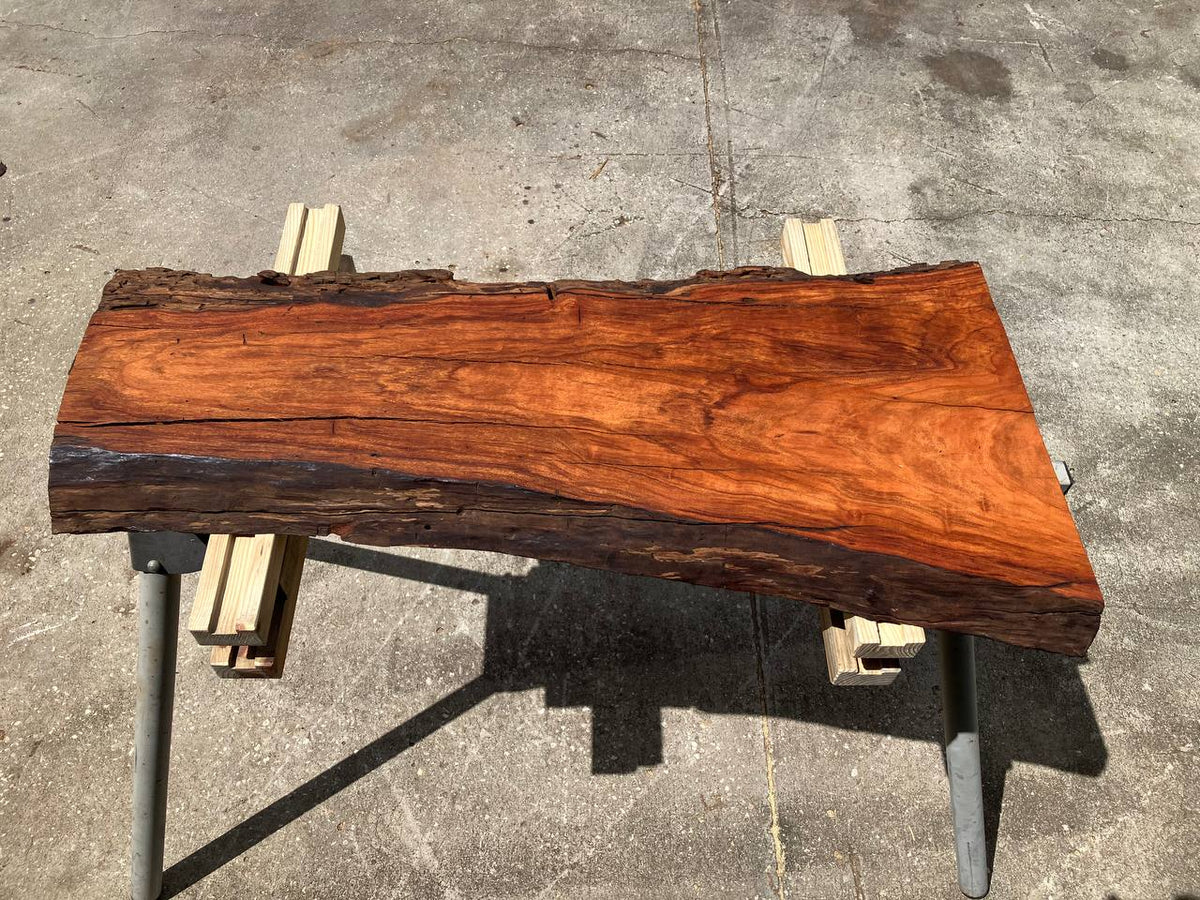 Red-brown hardwood live edge vanity top LEVT-009