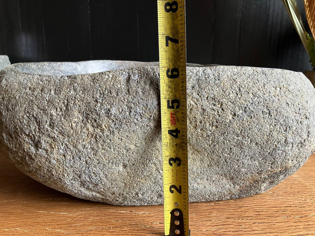 Dark Gray Natural River Stone Vessel Sink – RSS-050