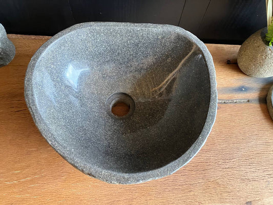 Rounded Square River Stone Vessel Sink – RSS-053