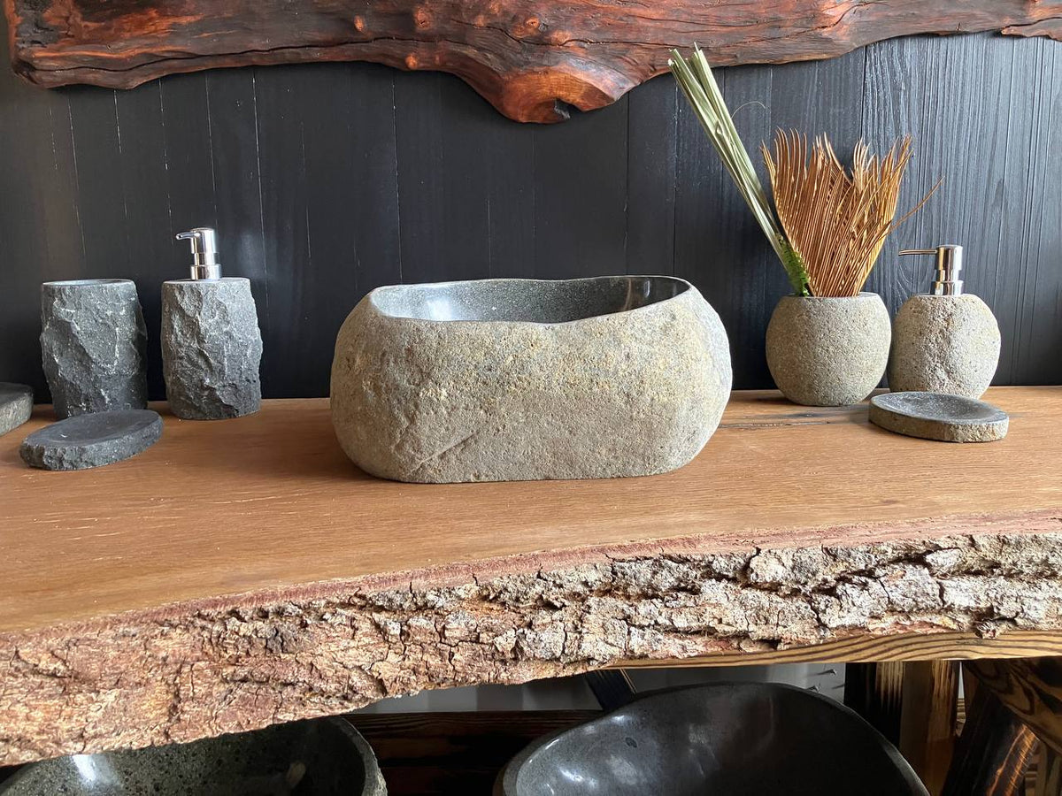 Dark Gray River Stone Vessel Sink – RSS-054